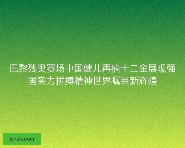 巴黎残奥赛场中国健儿再摘十二金展现强国实力拼搏精神世界瞩目新辉煌 巴黎残奥赛场中国健儿再摘十二金展现强国实力拼搏精神世界瞩目新辉煌